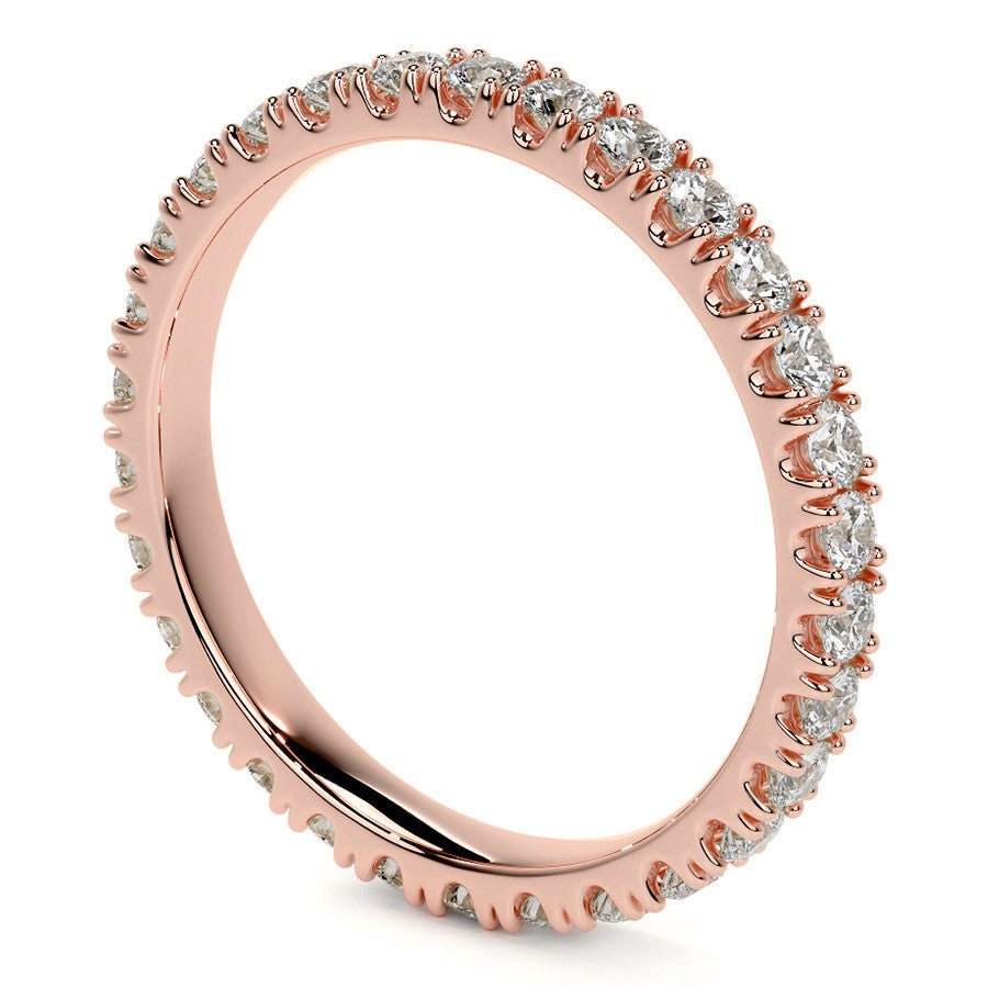 Round Brilliant Split Prong Moissanite Eternity Ring 0.8ct - 0.9ct