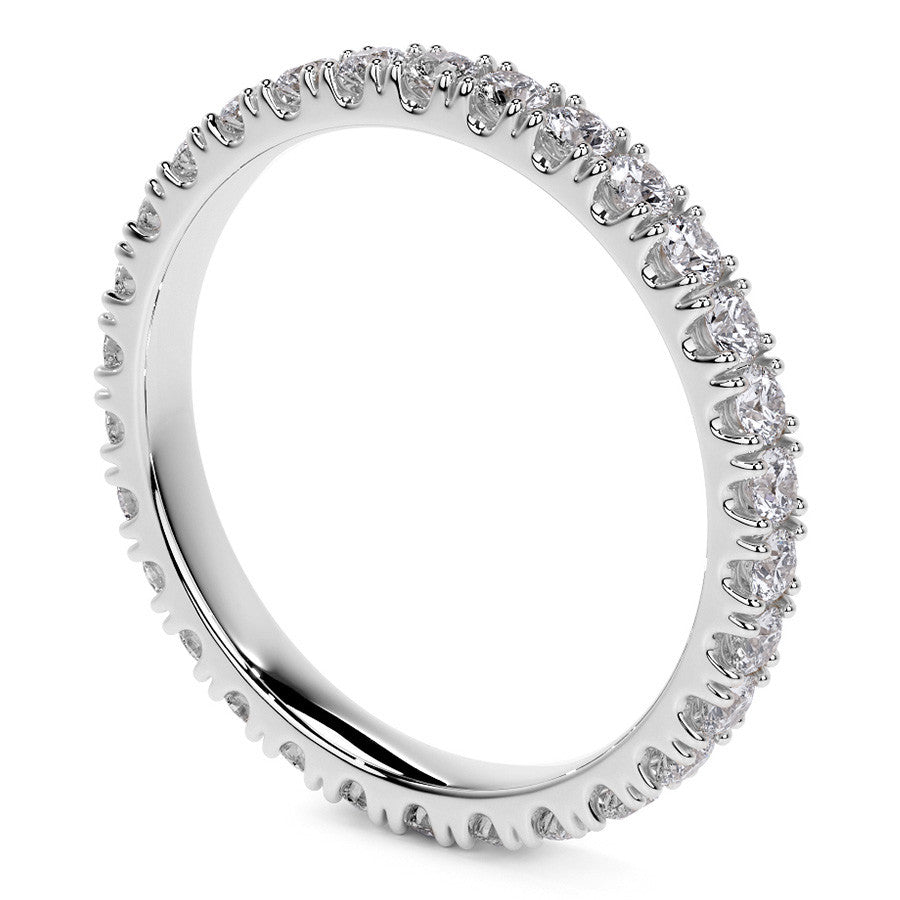 Round Brilliant Split Prong Moissanite Eternity Ring 0.8ct - 0.9ct