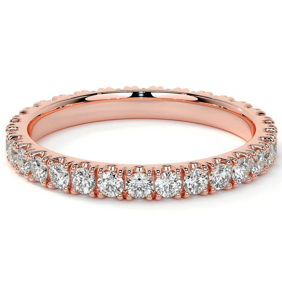 Round Brilliant Split Prong Moissanite Eternity Ring 0.8ct - 0.9ct
