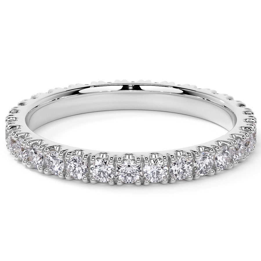 Round Brilliant Split Prong Moissanite Eternity Ring 0.8ct - 0.9ct