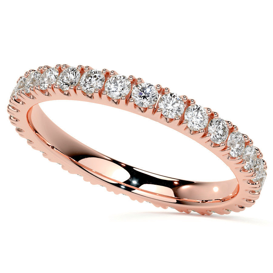 Round Brilliant Split Prong Moissanite Eternity Ring 0.8ct - 0.9ct