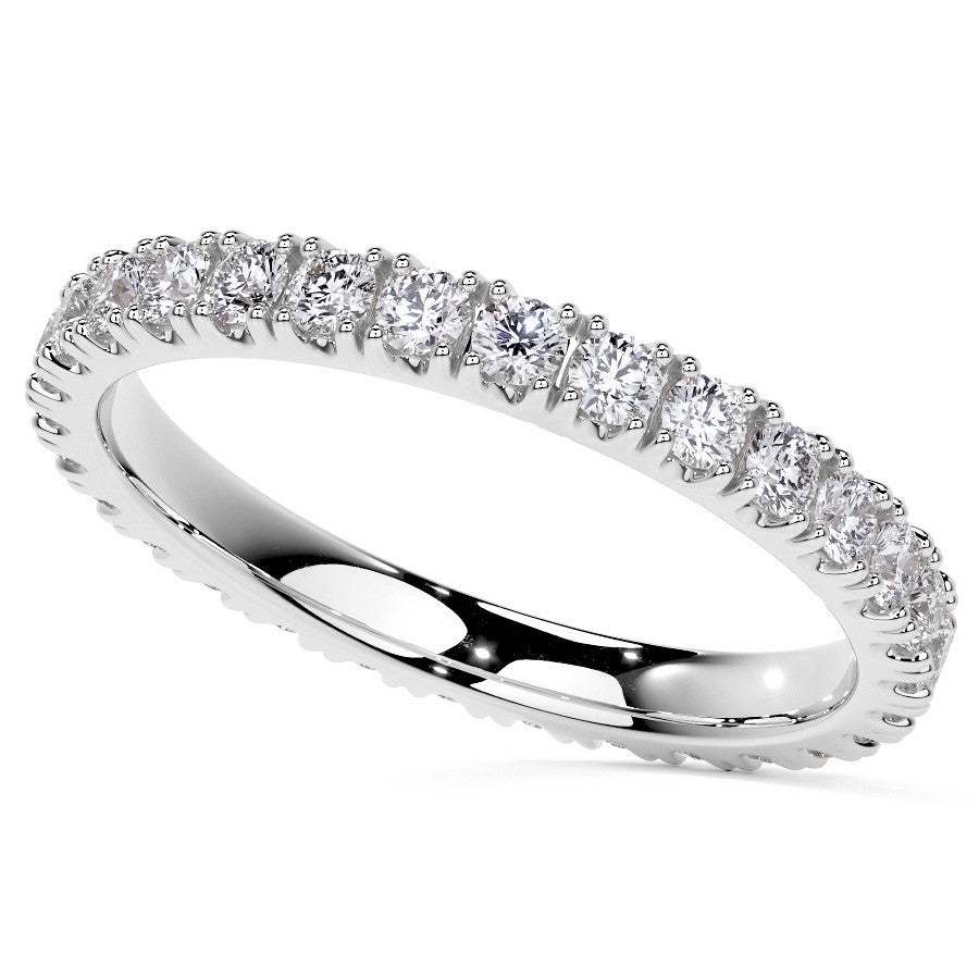Round Brilliant Split Prong Moissanite Eternity Ring 0.8ct - 0.9ct