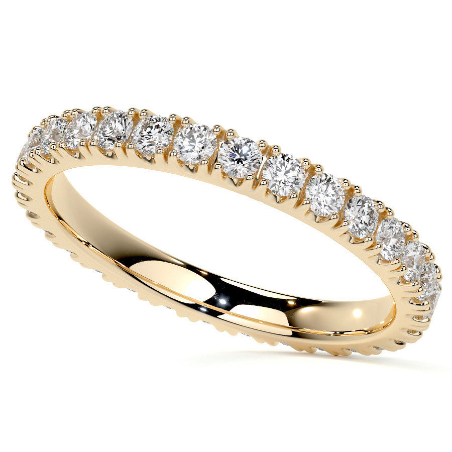 Round Brilliant Split Prong Moissanite Eternity Ring 0.8ct - 0.9ct