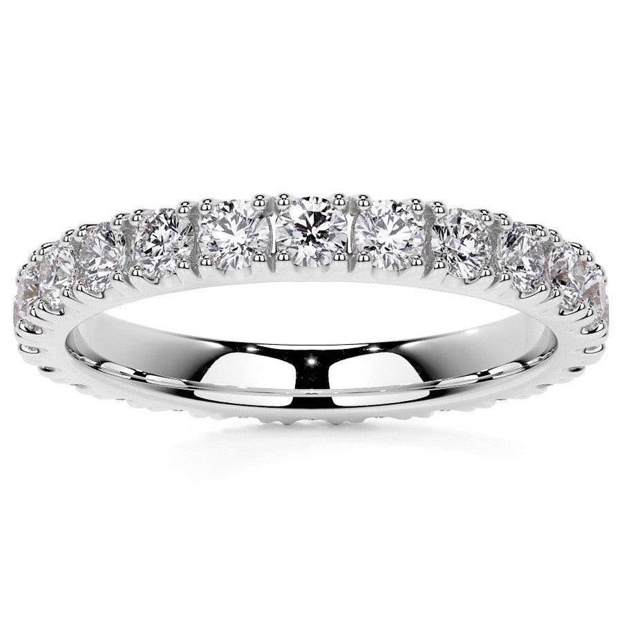 Round Brilliant Split Prong Moissanite Eternity Ring 1.3ct - 1.5ct
