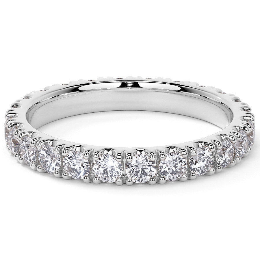 Round Brilliant Split Prong Moissanite Eternity Ring 1.3ct - 1.5ct