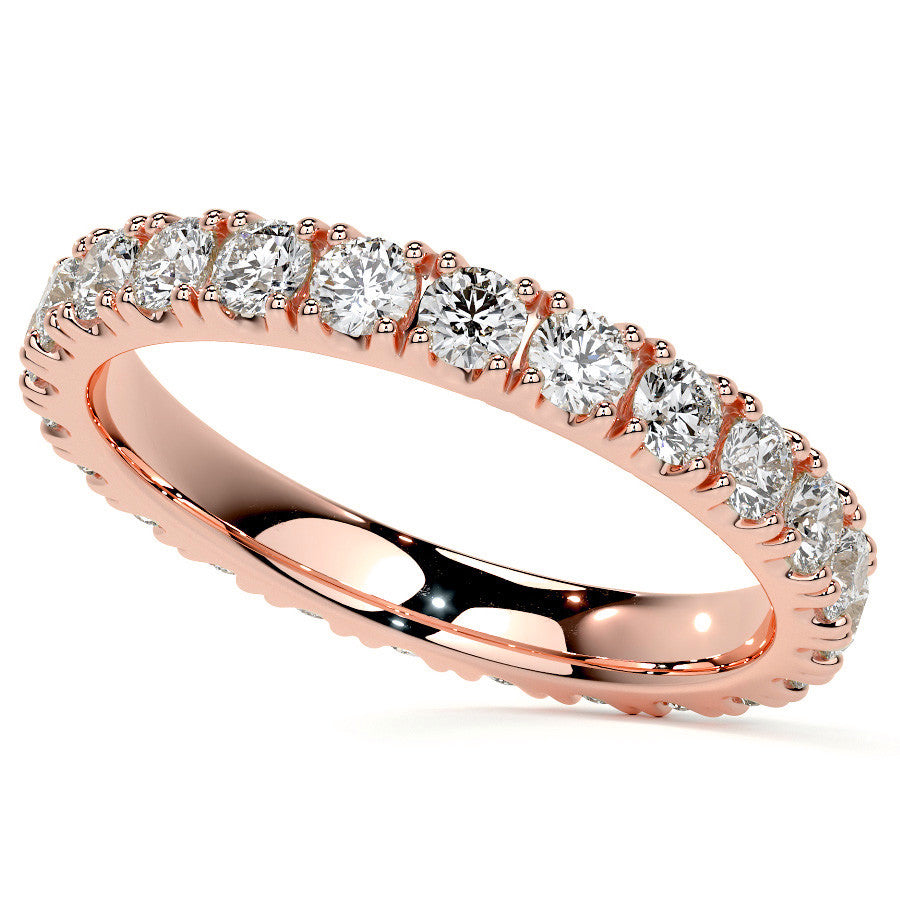 Round Brilliant Split Prong Moissanite Eternity Ring 1.3ct - 1.5ct