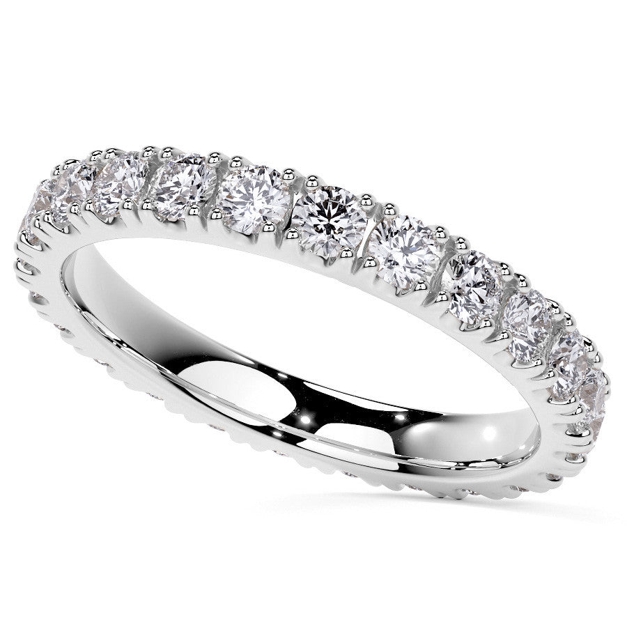 Round Brilliant Split Prong Moissanite Eternity Ring 1.3ct - 1.5ct