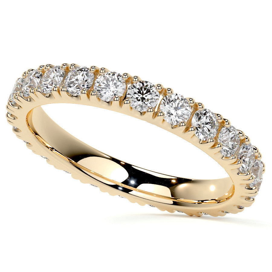 Round Brilliant Split Prong Moissanite Eternity Ring 1.3ct - 1.5ct