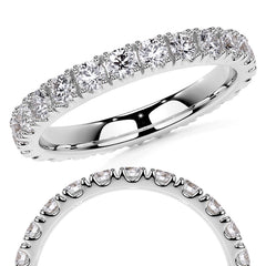 Round Brilliant Split Prong Moissanite Eternity Ring 1.3ct - 1.5ct