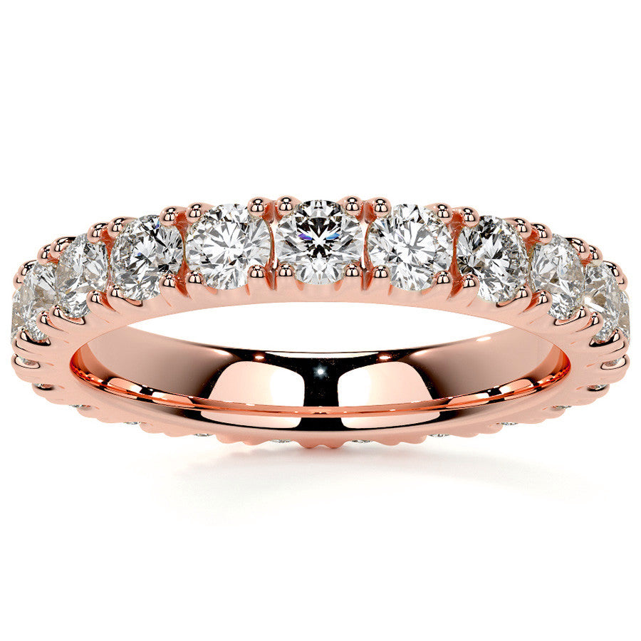 Round Brilliant Split Prong Moissanite Eternity Ring 1.9ct - 2.2ct