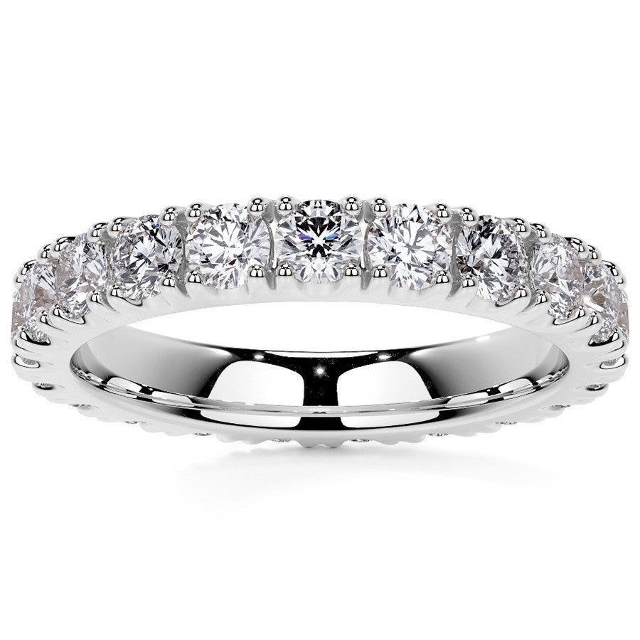 Round Brilliant Split Prong Moissanite Eternity Ring 1.9ct - 2.2ct