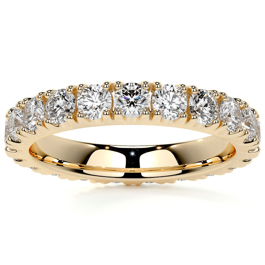 Round Brilliant Split Prong Moissanite Eternity Ring 1.9ct - 2.2ct