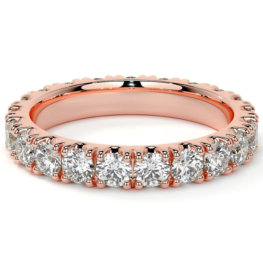 Round Brilliant Split Prong Moissanite Eternity Ring 1.9ct - 2.2ct