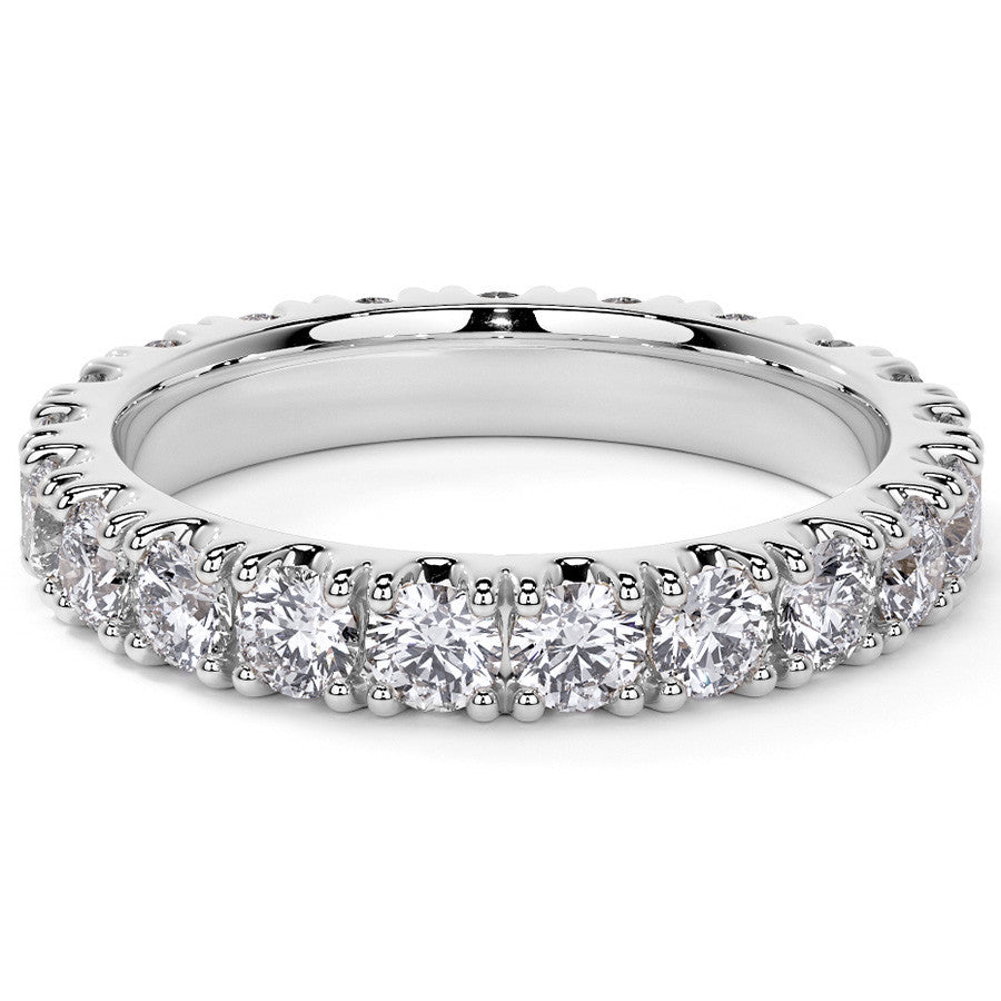 Round Brilliant Split Prong Moissanite Eternity Ring 1.9ct - 2.2ct