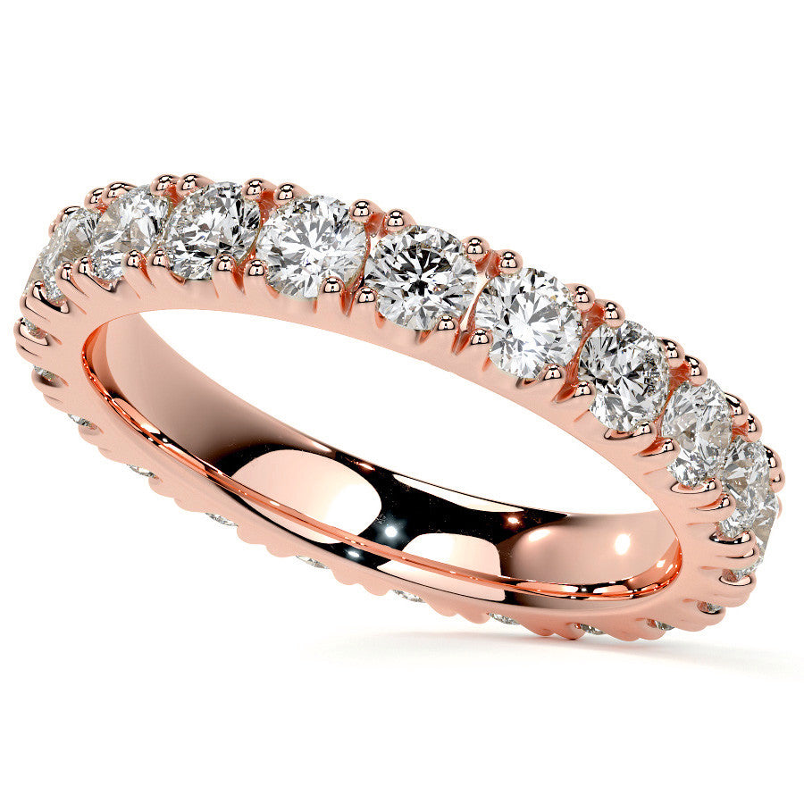 Round Brilliant Split Prong Moissanite Eternity Ring 1.9ct - 2.2ct