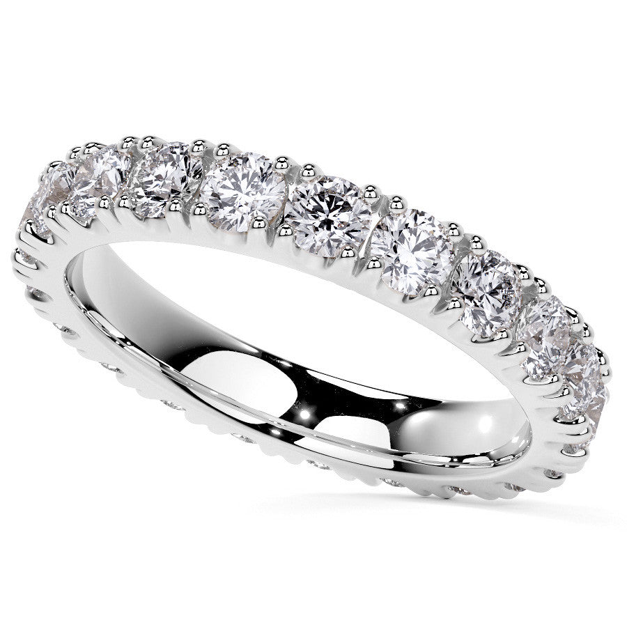 Round Brilliant Split Prong Moissanite Eternity Ring 1.9ct - 2.2ct