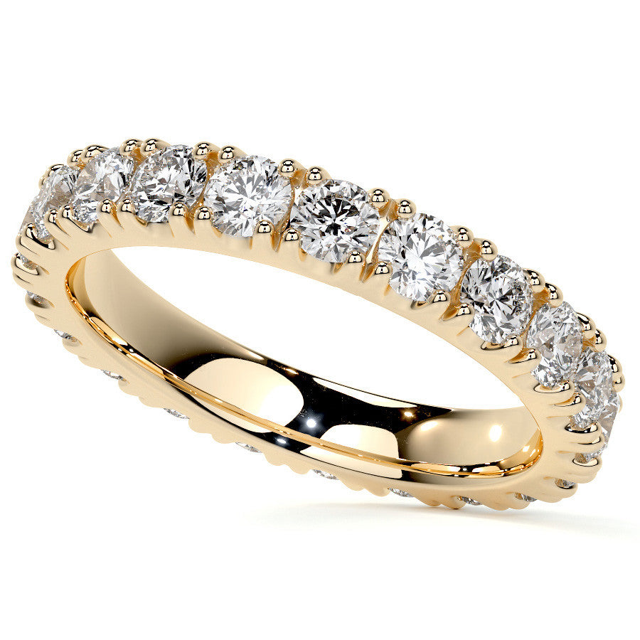 Round Brilliant Split Prong Moissanite Eternity Ring 1.9ct - 2.2ct