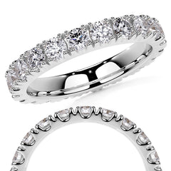 Round Brilliant Split Prong Moissanite Eternity Ring 1.9ct - 2.2ct