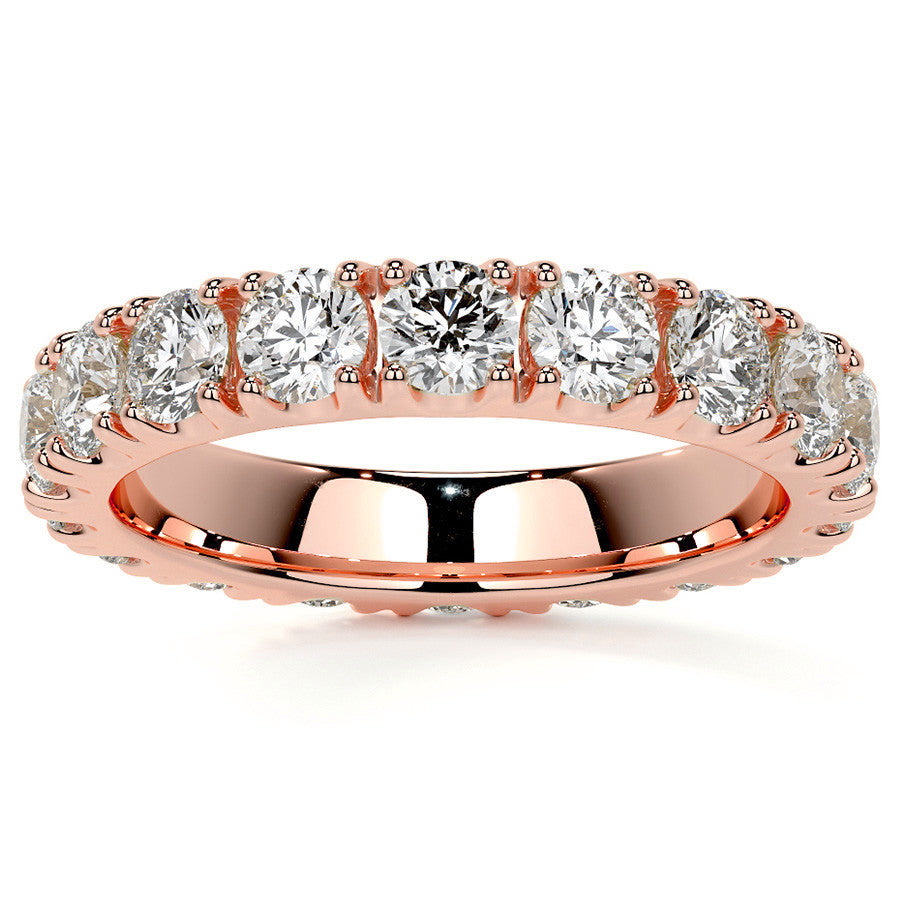 Round Brilliant Split Prong Moissanite Eternity Ring 2.4ct - 2.7ct