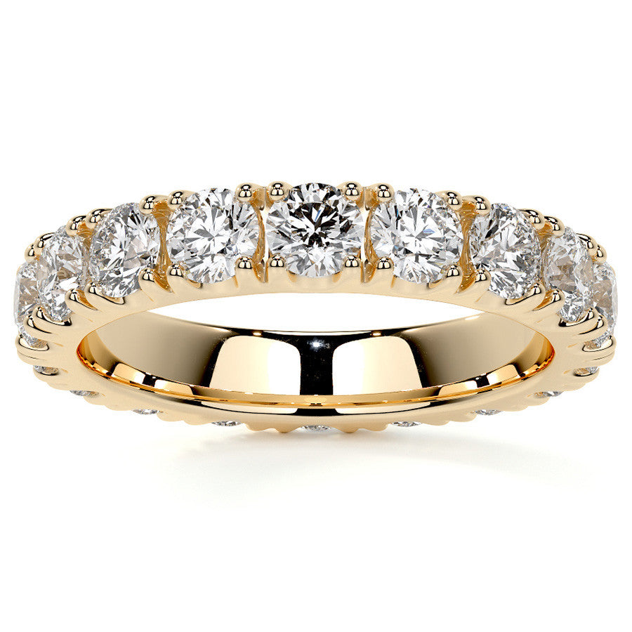 Round Brilliant Split Prong Moissanite Eternity Ring 2.4ct - 2.7ct