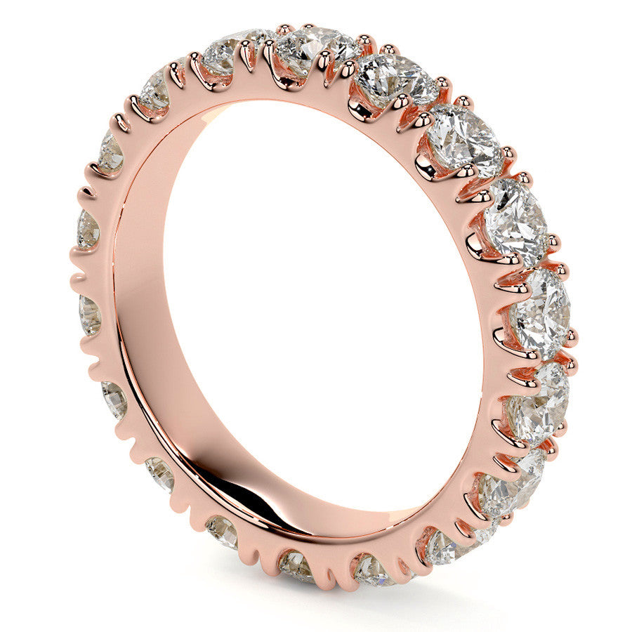 Round Brilliant Split Prong Moissanite Eternity Ring 2.4ct - 2.7ct