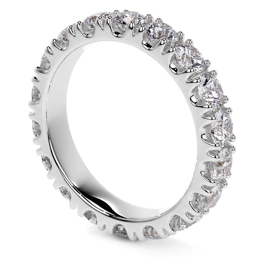 Round Brilliant Split Prong Moissanite Eternity Ring 2.4ct - 2.7ct