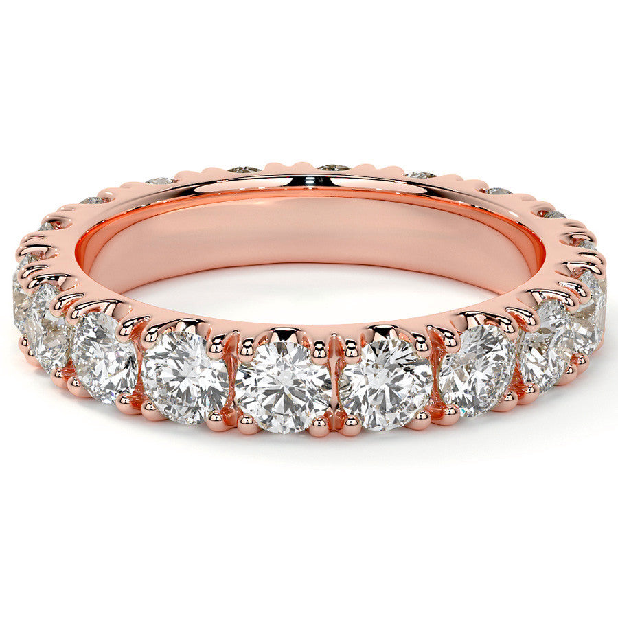 Round Brilliant Split Prong Moissanite Eternity Ring 2.4ct - 2.7ct