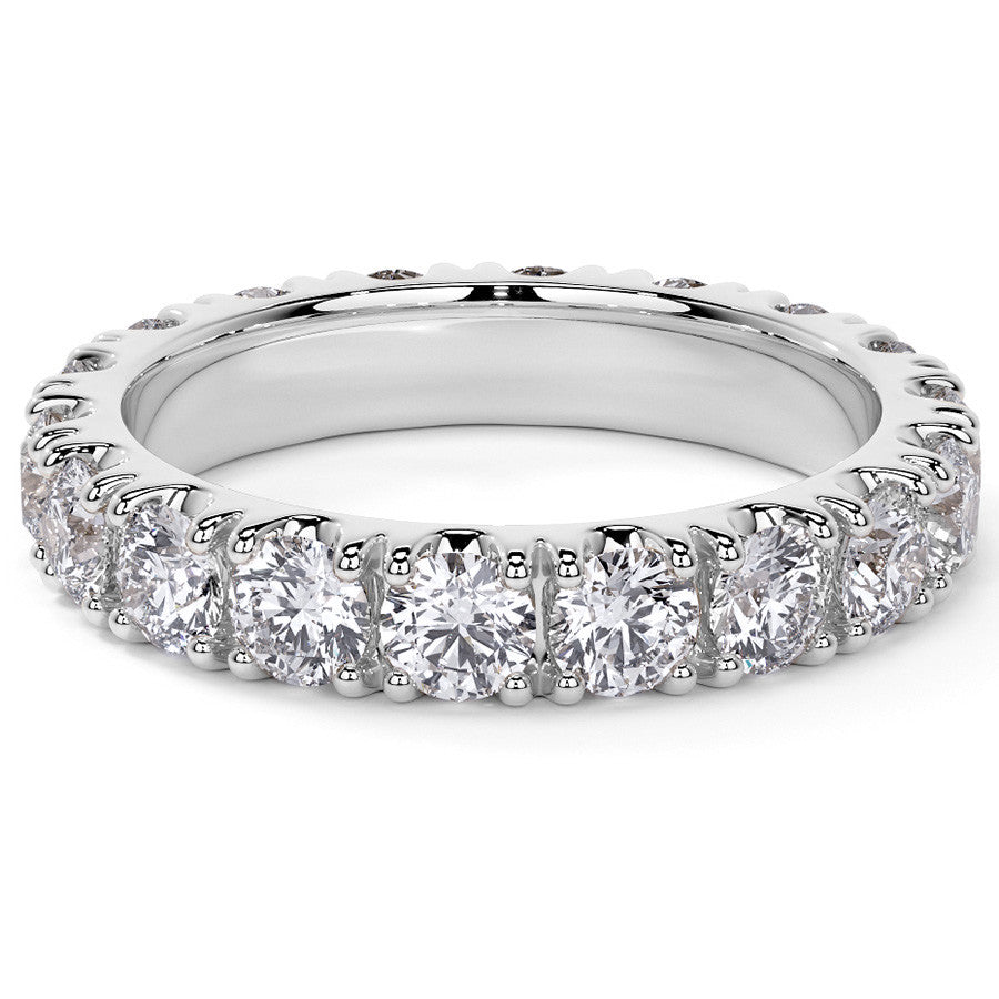Round Brilliant Split Prong Moissanite Eternity Ring 2.4ct - 2.7ct