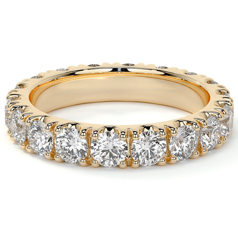 Round Brilliant Split Prong Moissanite Eternity Ring 2.4ct - 2.7ct
