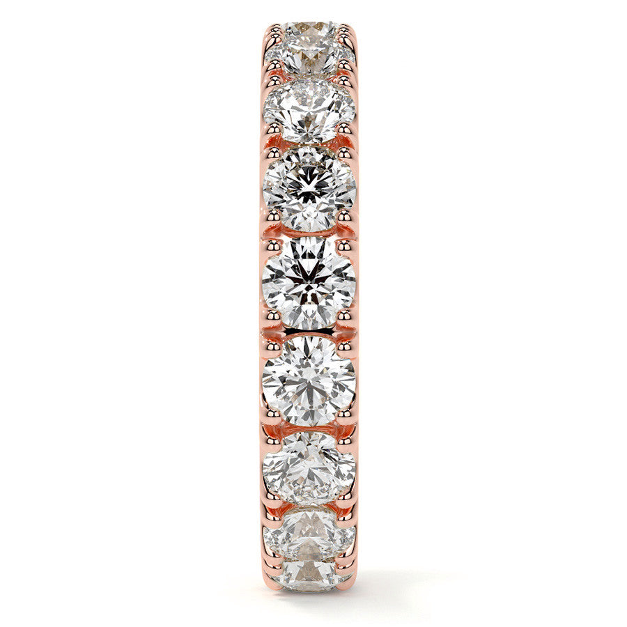 Round Brilliant Split Prong Moissanite Eternity Ring 2.4ct - 2.7ct