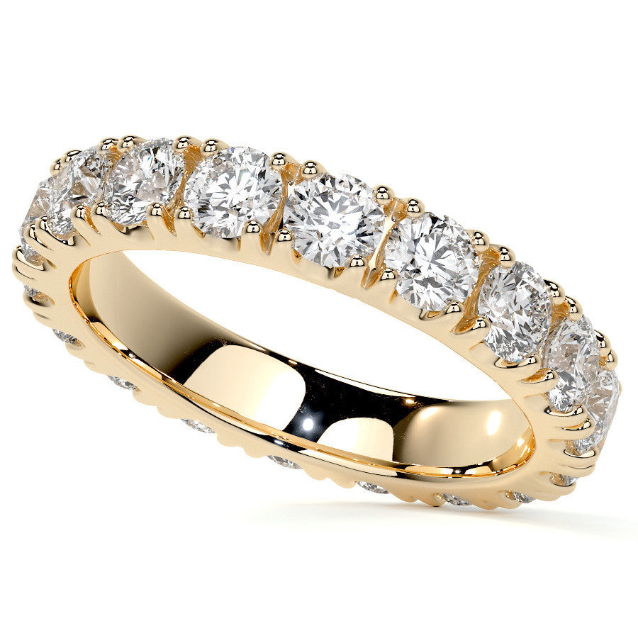 Round Brilliant Split Prong Moissanite Eternity Ring 2.4ct - 2.7ct