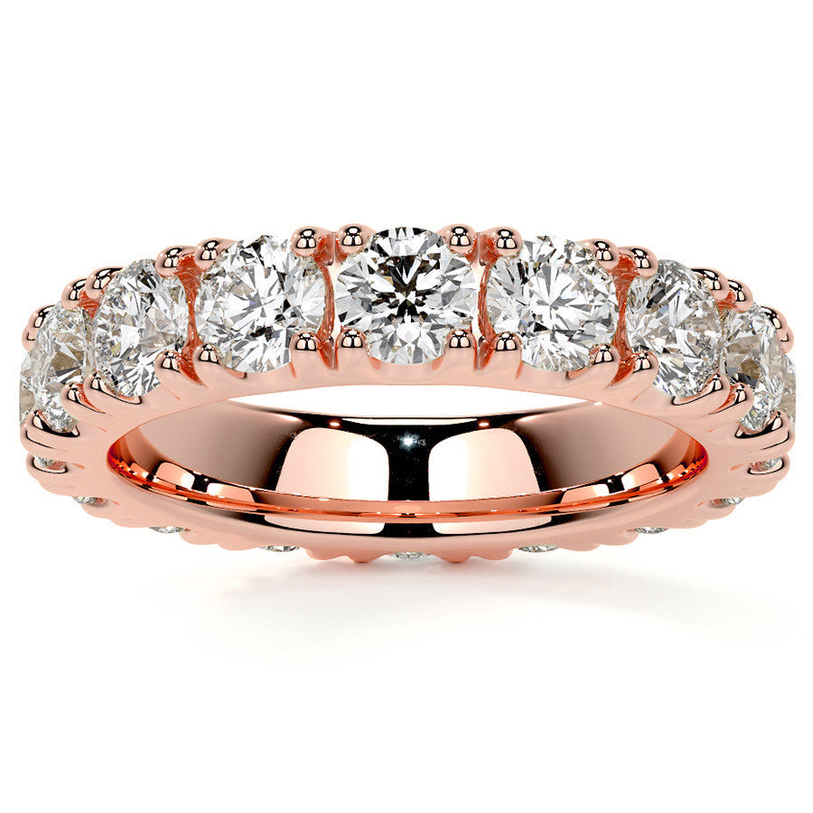 Round Brilliant Split Prong Moissanite Eternity Ring 3.5ct - 4.2ct