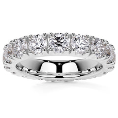 Round Brilliant Split Prong Moissanite Eternity Ring 3.5ct - 4.2ct