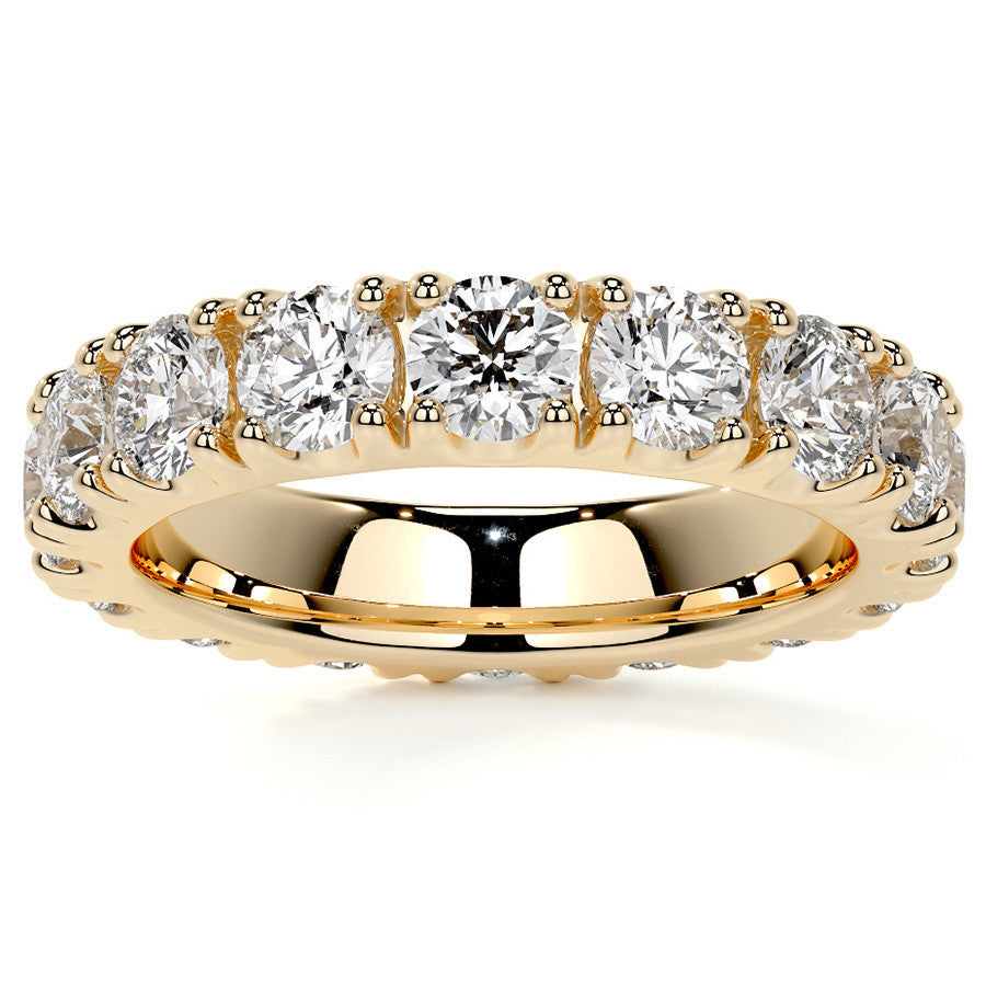 Round Brilliant Split Prong Moissanite Eternity Ring 3.5ct - 4.2ct