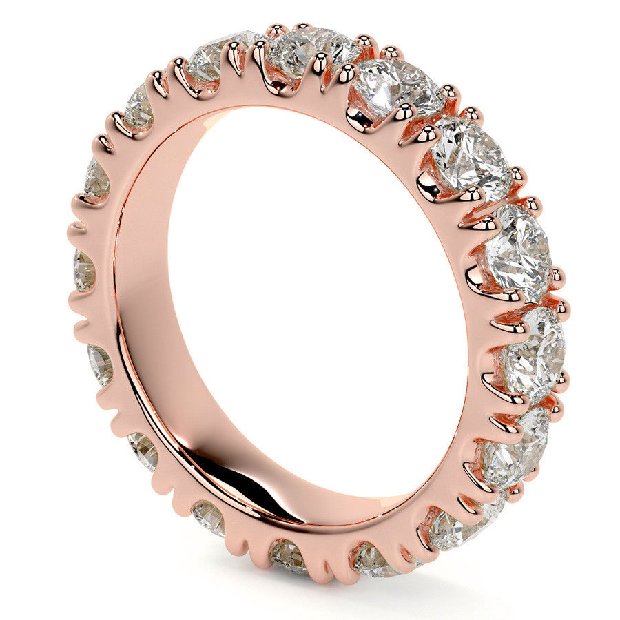 Round Brilliant Split Prong Moissanite Eternity Ring 3.5ct - 4.2ct