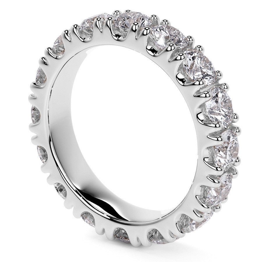 Round Brilliant Split Prong Moissanite Eternity Ring 3.5ct - 4.2ct
