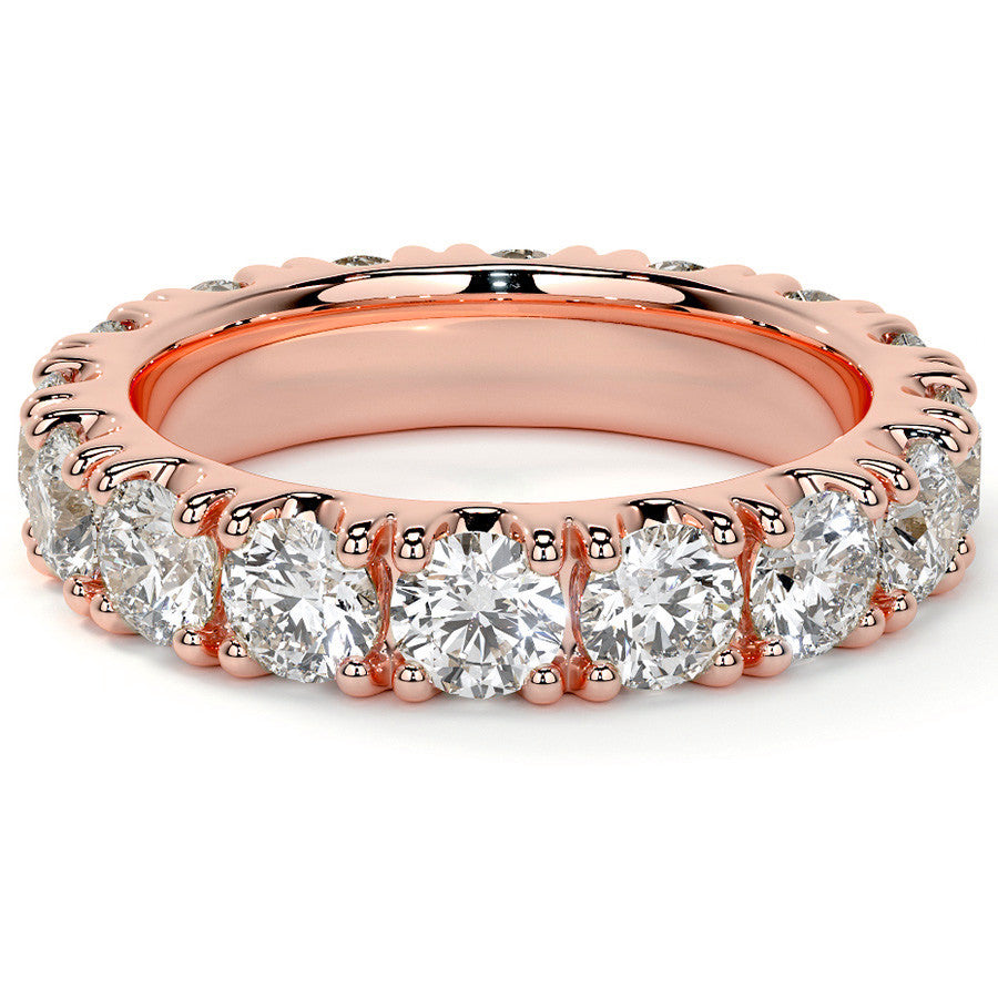 Round Brilliant Split Prong Moissanite Eternity Ring 3.5ct - 4.2ct