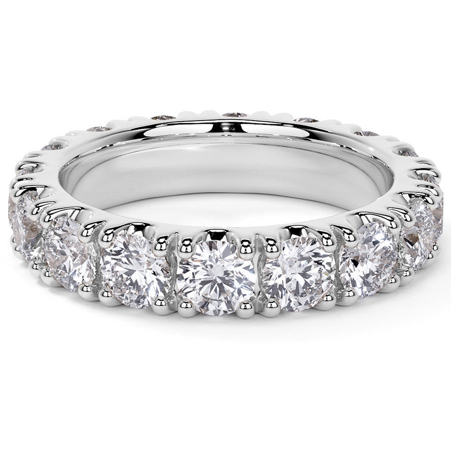 Round Brilliant Split Prong Moissanite Eternity Ring 3.5ct - 4.2ct