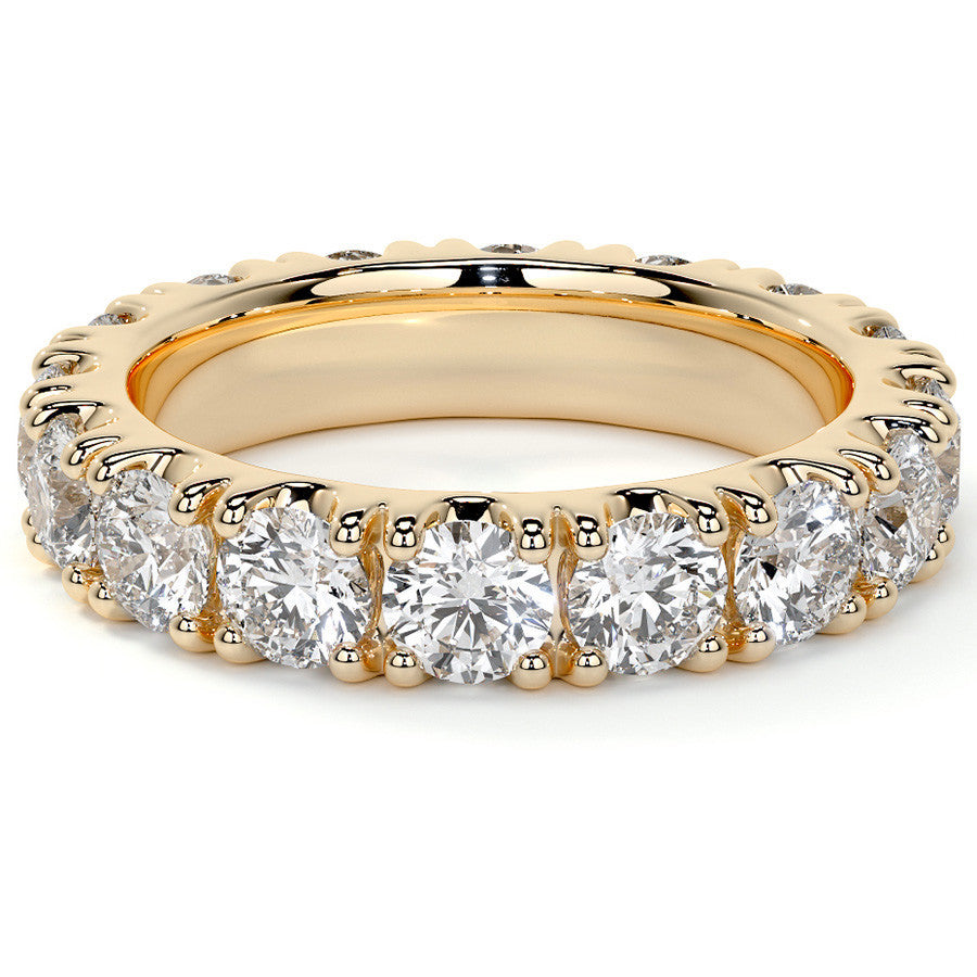 Round Brilliant Split Prong Moissanite Eternity Ring 3.5ct - 4.2ct