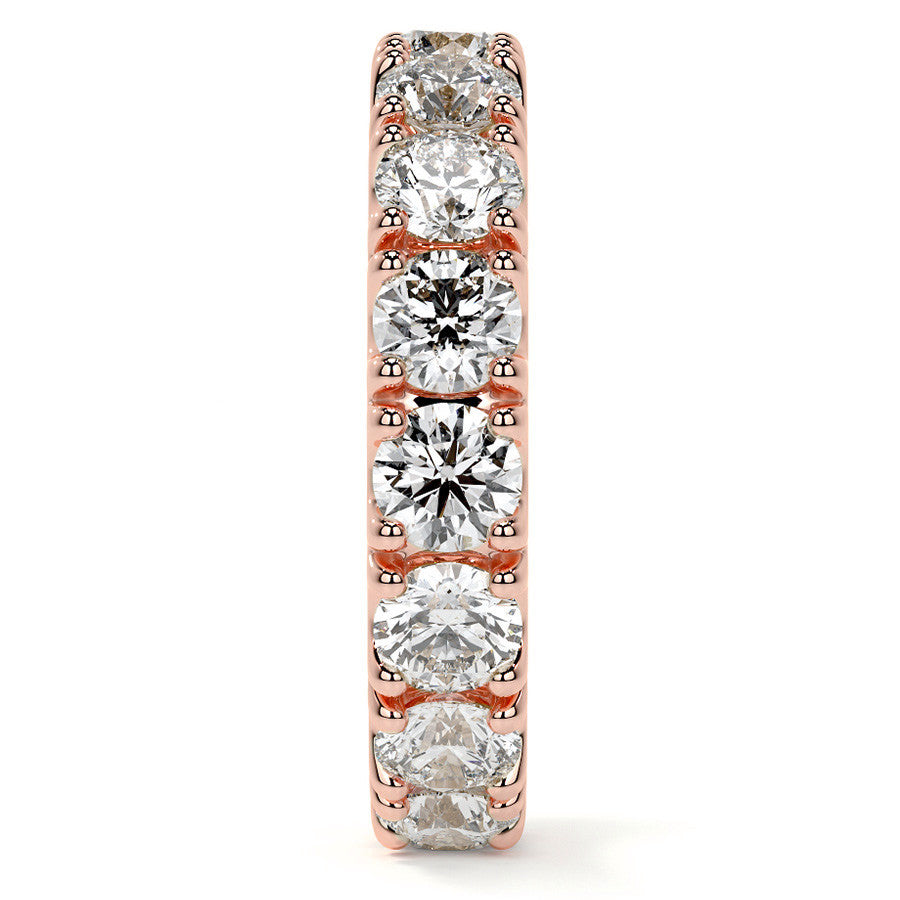Round Brilliant Split Prong Moissanite Eternity Ring 3.5ct - 4.2ct