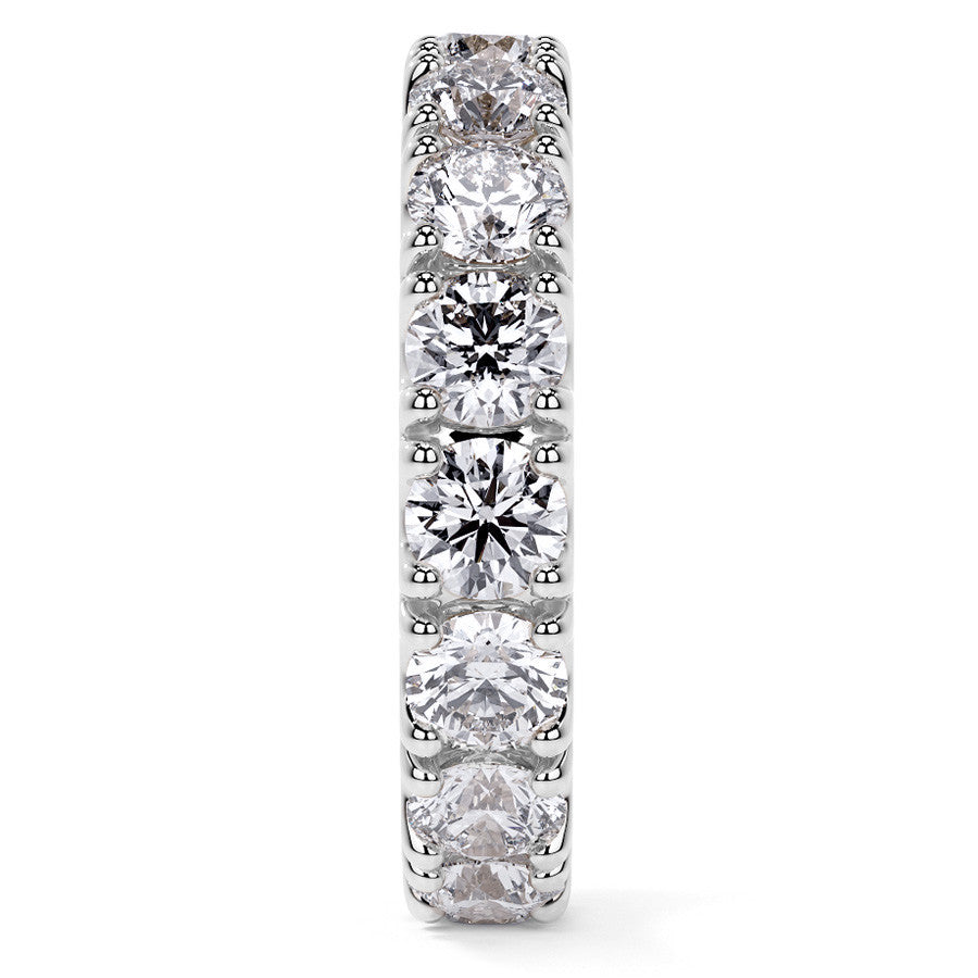Round Brilliant Split Prong Moissanite Eternity Ring 3.5ct - 4.2ct