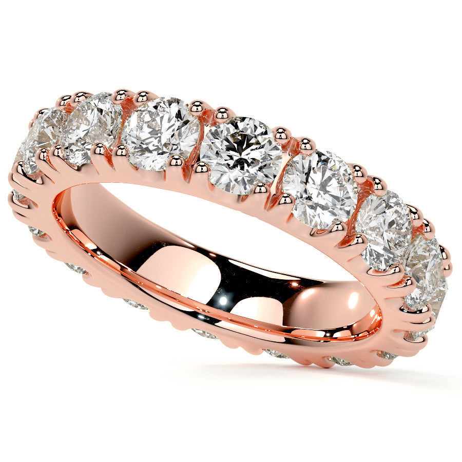 Round Brilliant Split Prong Moissanite Eternity Ring 3.5ct - 4.2ct
