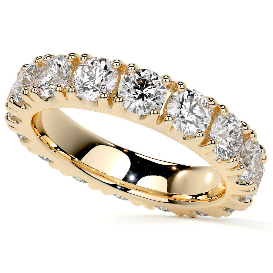 Round Brilliant Split Prong Moissanite Eternity Ring 3.5ct - 4.2ct