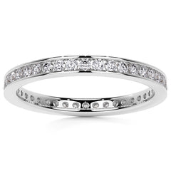 Round Brilliant Channel Setting Moissanite Eternity Ring 0.5ct - 0.6ct