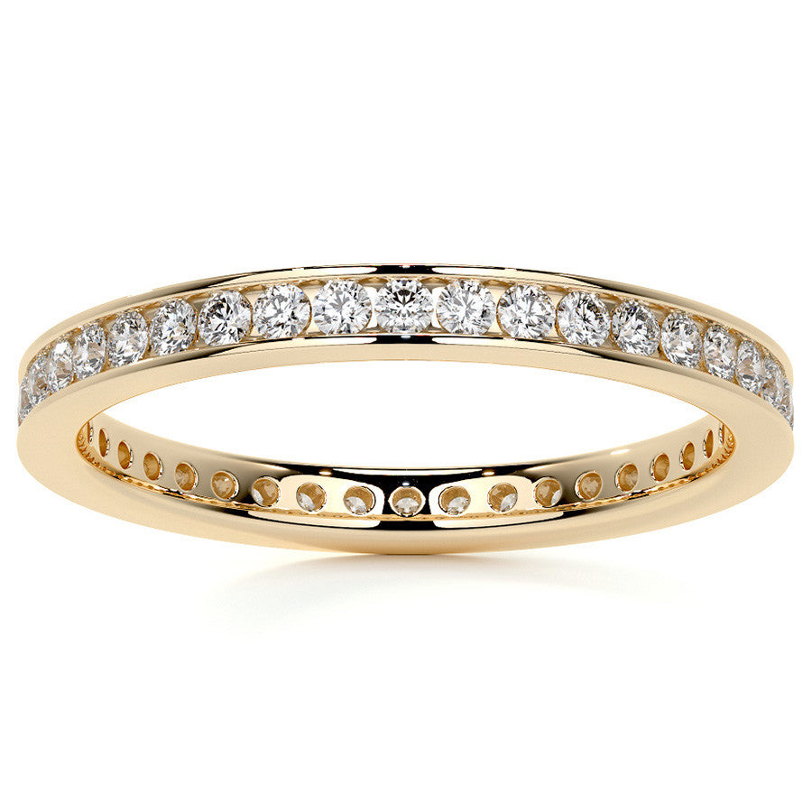 Round Brilliant Channel Setting Moissanite Eternity Ring 0.5ct - 0.6ct