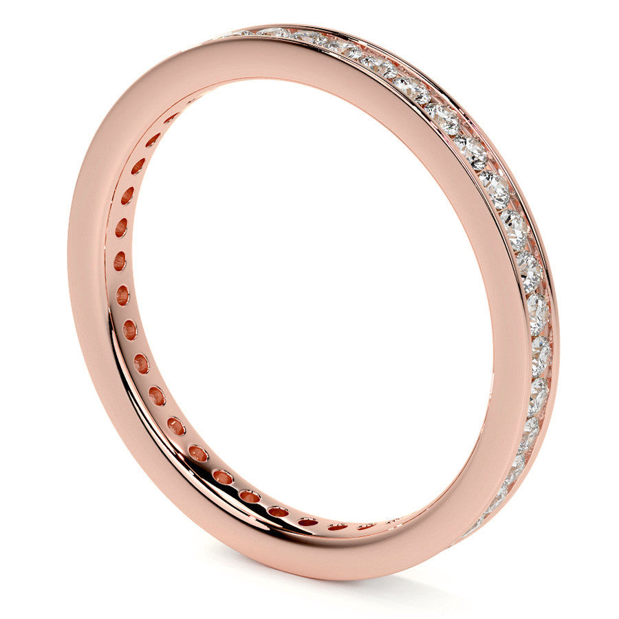 Round Brilliant Channel Setting Moissanite Eternity Ring 0.5ct - 0.6ct