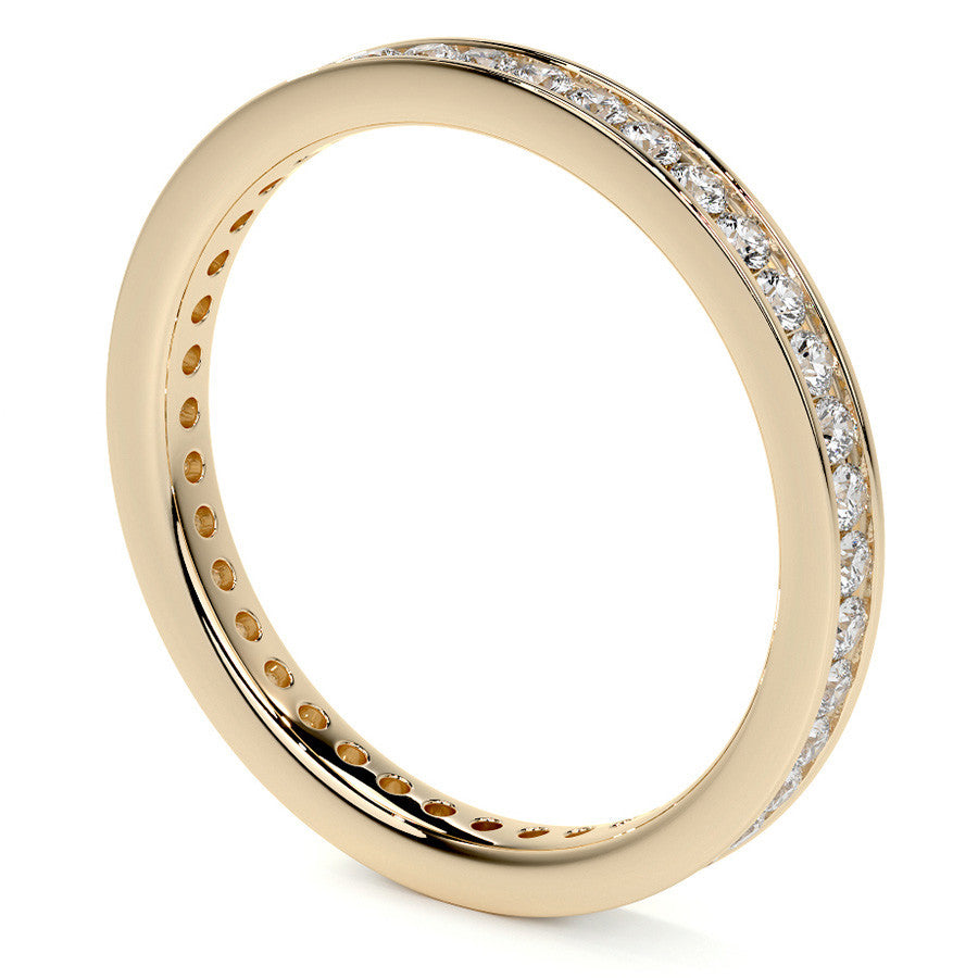 Round Brilliant Channel Setting Moissanite Eternity Ring 0.5ct - 0.6ct