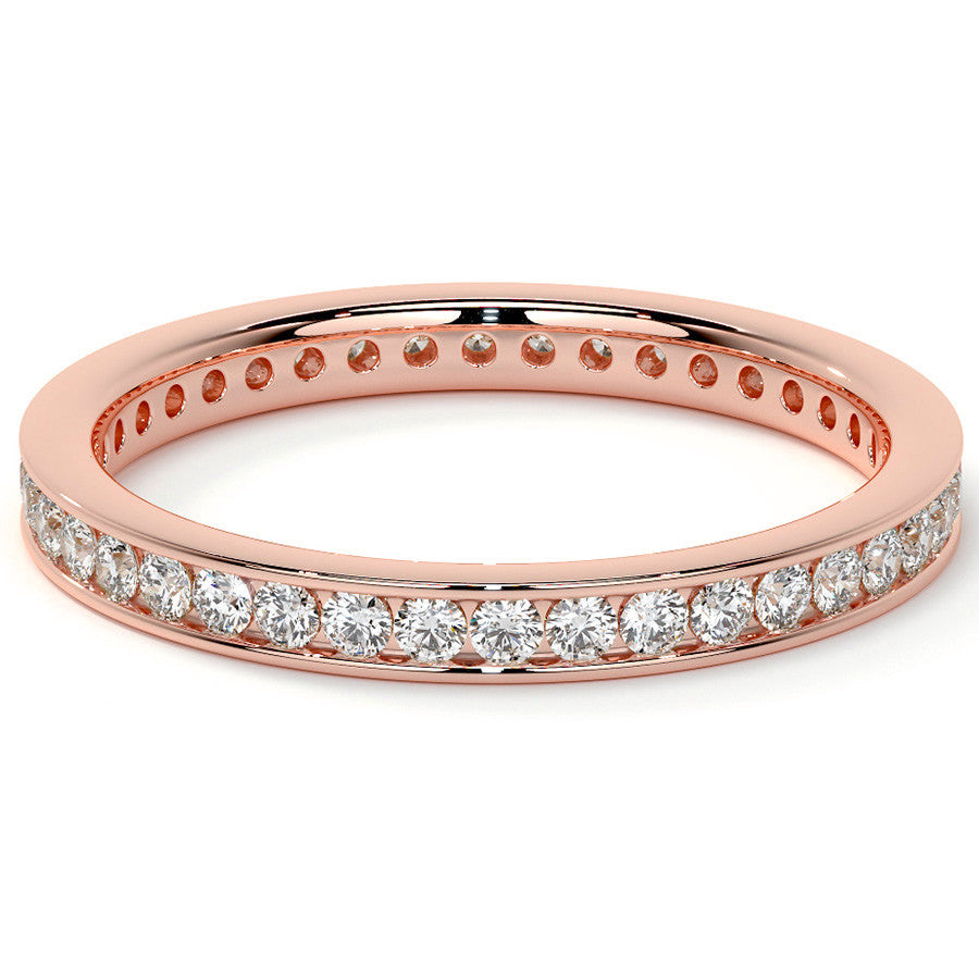 Round Brilliant Channel Setting Moissanite Eternity Ring 0.5ct - 0.6ct