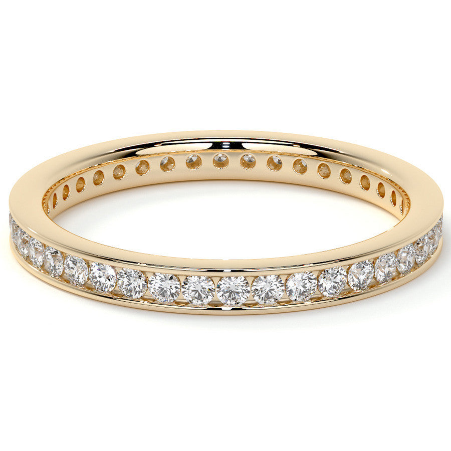 Round Brilliant Channel Setting Moissanite Eternity Ring 0.5ct - 0.6ct