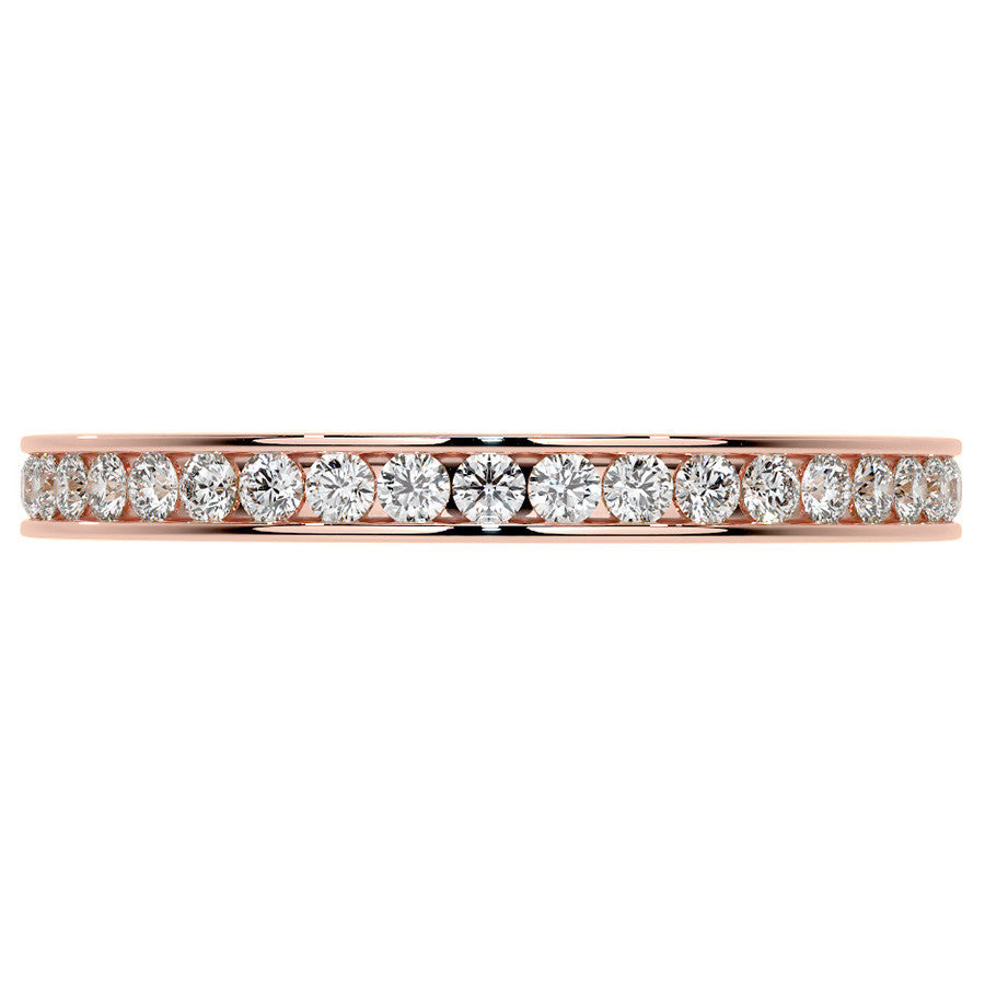 Round Brilliant Channel Setting Moissanite Eternity Ring 0.5ct - 0.6ct